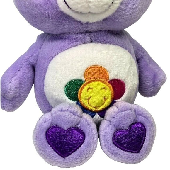 Care Bears Harmony Bear Stuffed Animal Purple Plush Toy Vintage TCFC Inc 8.5 in - Picture 3 of 10